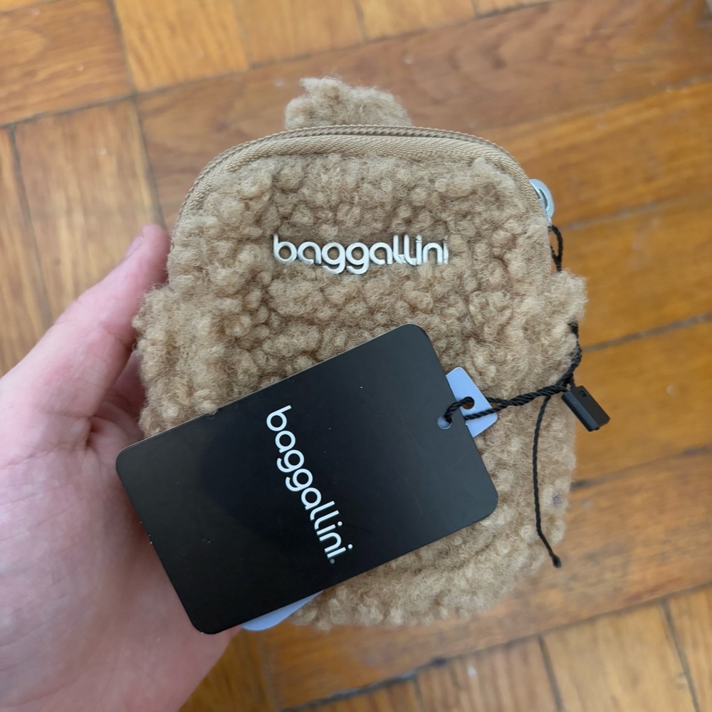 Baggallini Brown Fuzzy Mini Backpack
